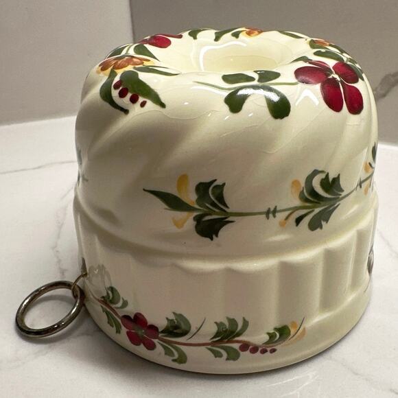 Vtg Teleflora Hand Painted Ceramic Jello Mold, Decorative Wall Hanging, Planter - Picture 3 of 7